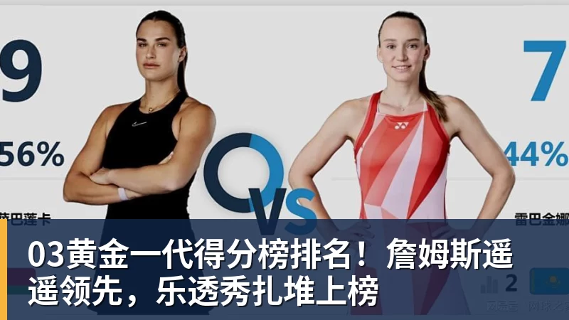 03黄金一代得分榜排名！詹姆斯遥遥领先，乐透秀扎堆上榜